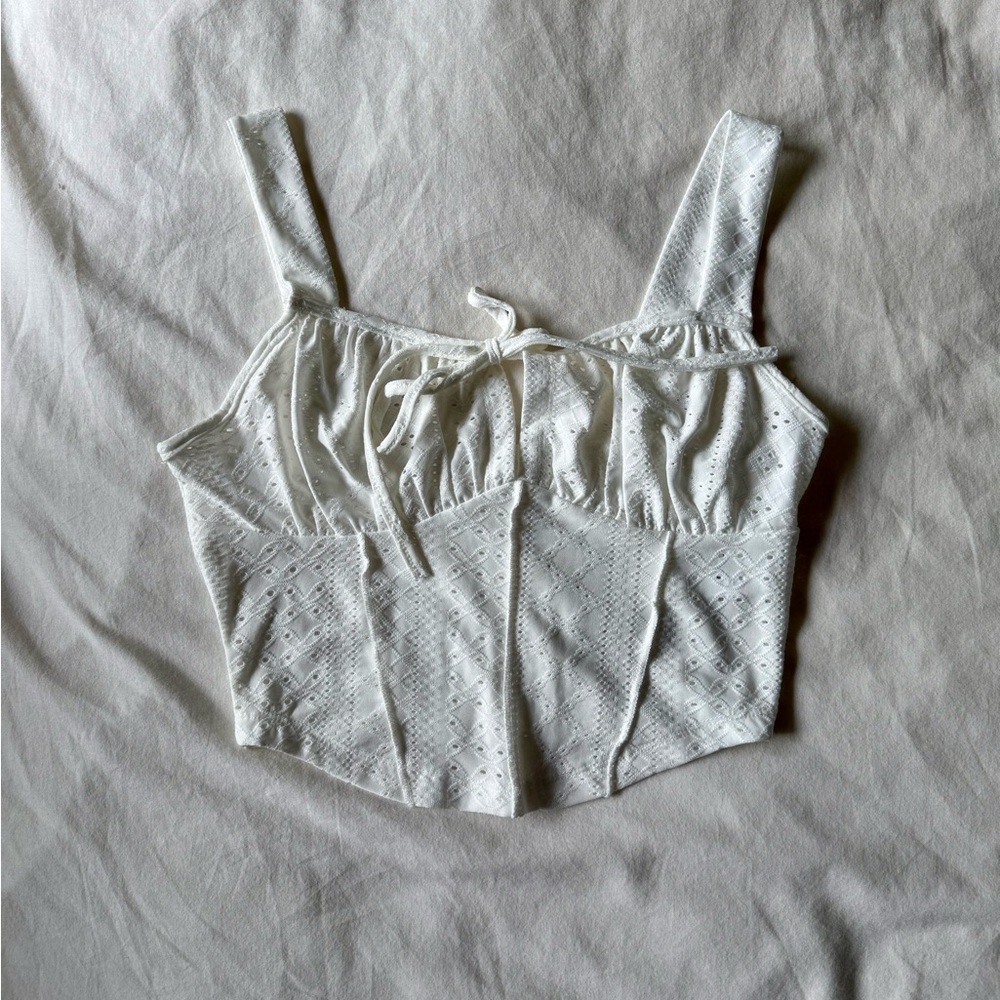 NWOT White Eyelet Cropped Top